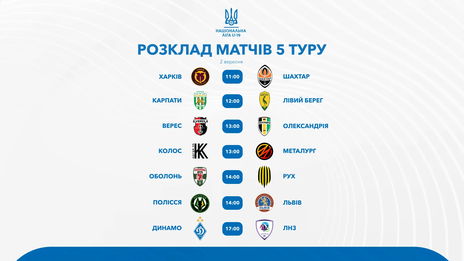 Announcement of matches for the 5th round of the National League U-19